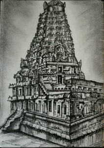Travel-Sketch-Brihadeshwar-Temple-Tanjore